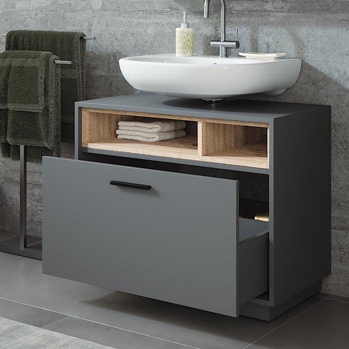 Vicco Mobiletto Antracite/Sonoma 80 x 64 cm con cassetto