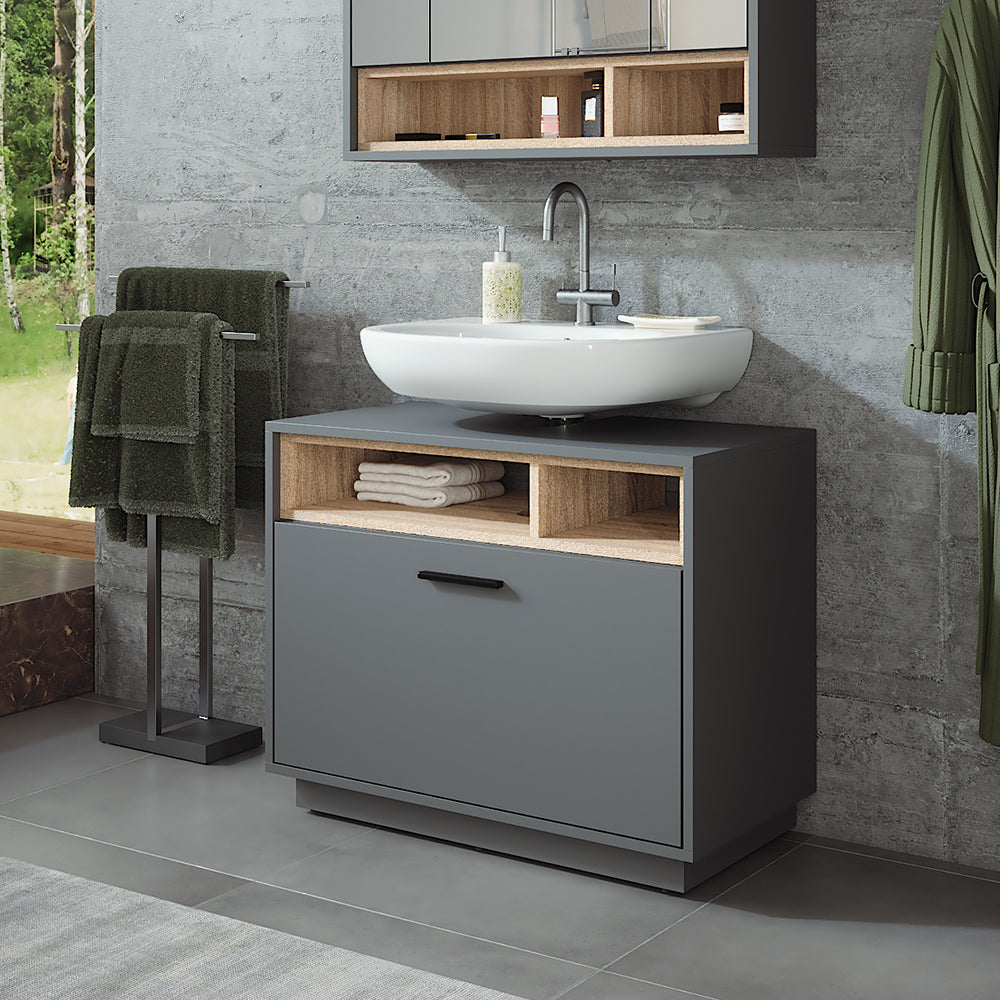 Vicco Mobiletto Antracite/Sonoma 80 x 64 cm con cassetto