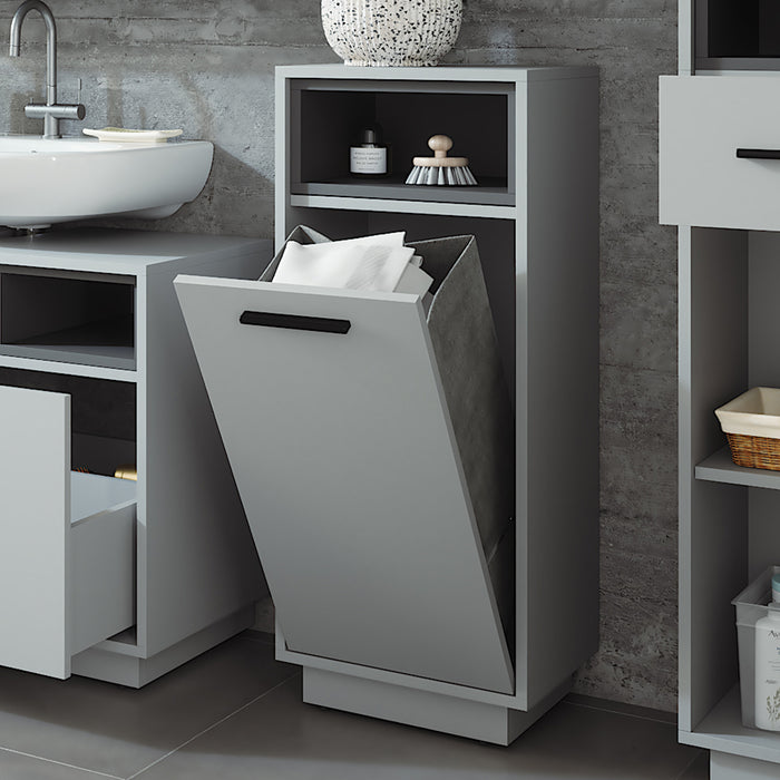 Vicco Mobiletto da bagno Grigio/antracite 38 x 93 cm con tasca interna rimovibile