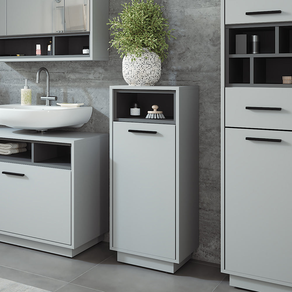 Vicco Mobiletto da bagno Grigio/antracite 38 x 93 cm con tasca interna rimovibile