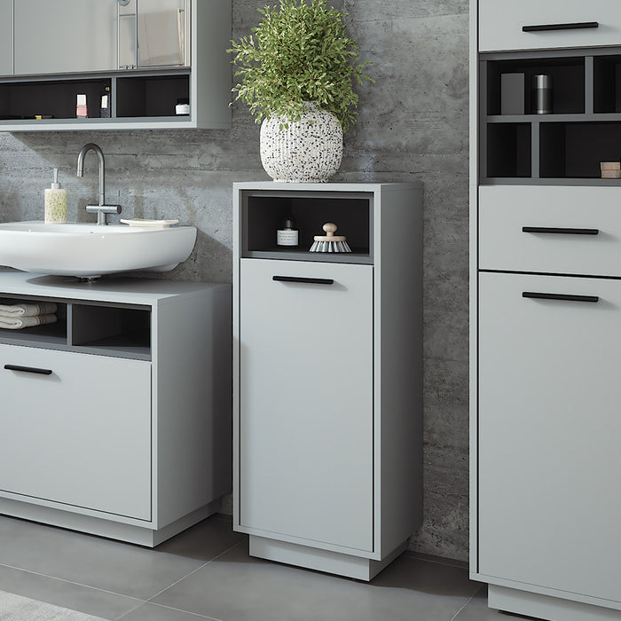 Vicco Mobiletto da bagno Grigio/antracite 38 x 93 cm con tasca interna rimovibile