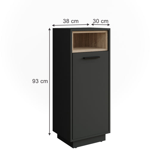 Vicco Mobiletto da bagno Antracite/Sonoma 38 x 93 cm con tasca interna rimovibile