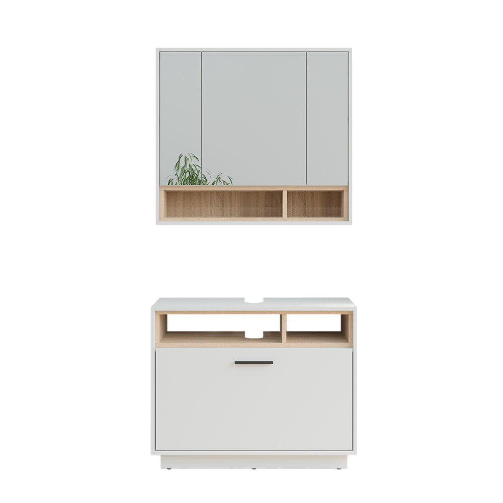 Vicco Set di mobili da bagno Bianco/Sonoma 2 parti