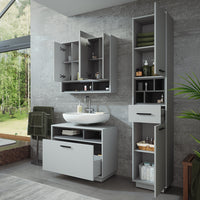 Vicco Set di mobili da bagno Grigio/antracite 3 parti con colonna