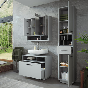 Vicco Set di mobili da bagno Grigio/antracite 3 parti con colonna