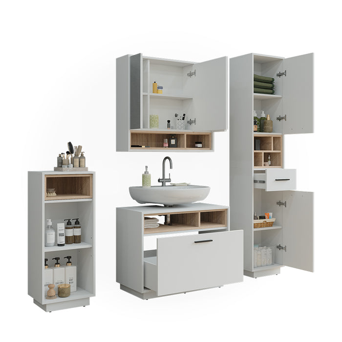 Vicco Set di mobili da bagno Bianco/Sonoma Set 4