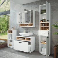 Vicco Set di mobili da bagno Bianco/Sonoma Set 4