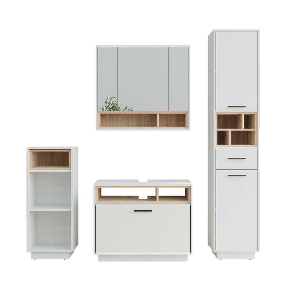 Vicco Set di mobili da bagno Bianco/Sonoma Set 4