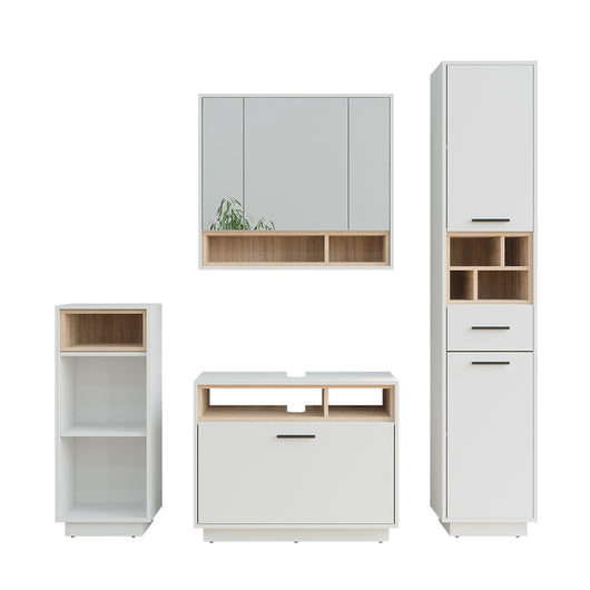 Vicco Set di mobili da bagno Bianco/Sonoma Set 4