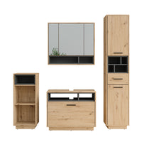 Vicco Set di mobili da bagno Rovere artigianale/antracite Set 4