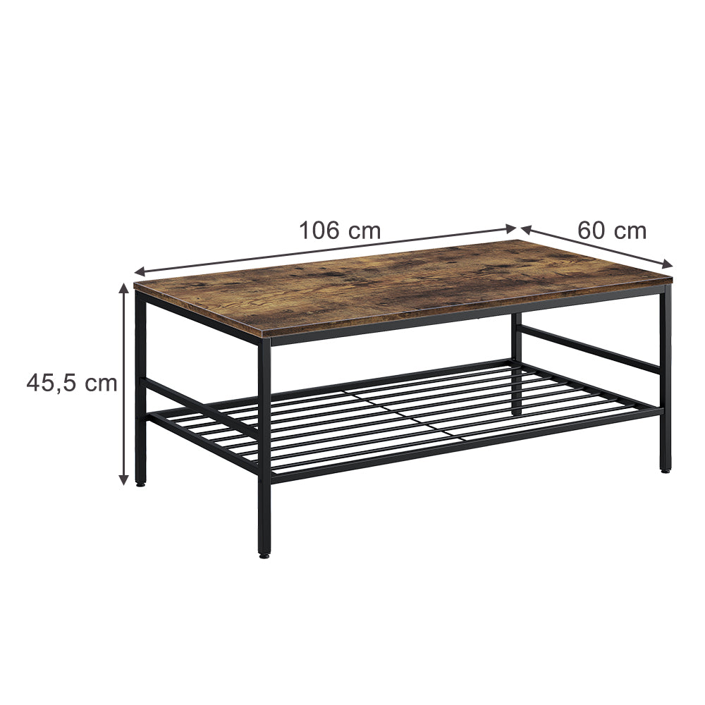 Vicco Tavolino da salotto Rovere Goldkraft/nero 106 x 60 cm con ripiano