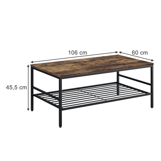 Vicco Tavolino da salotto Rovere Goldkraft/nero 106 x 60 cm con ripiano