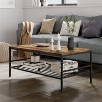 Vicco Tavolino da salotto Rovere Goldkraft/nero 106 x 60 cm con ripiano