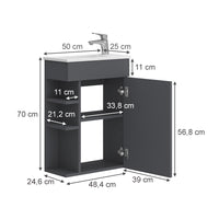 Vicco Set mobili bagno Antracite 2 parti, con lavabo