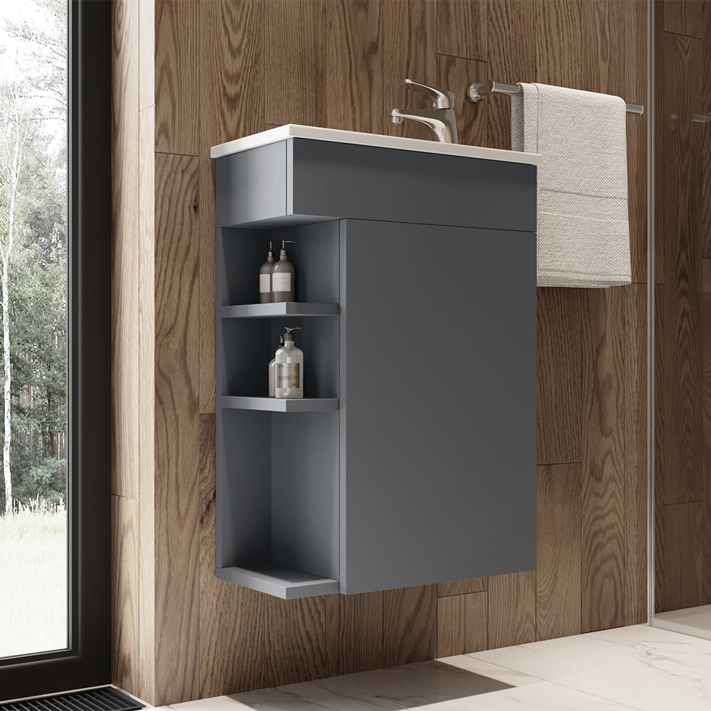 Vicco Set mobili bagno Antracite 2 parti, con lavabo