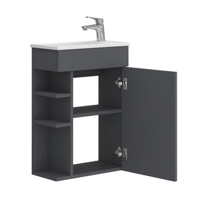 Vicco Set mobili bagno Antracite 2 parti, con lavabo