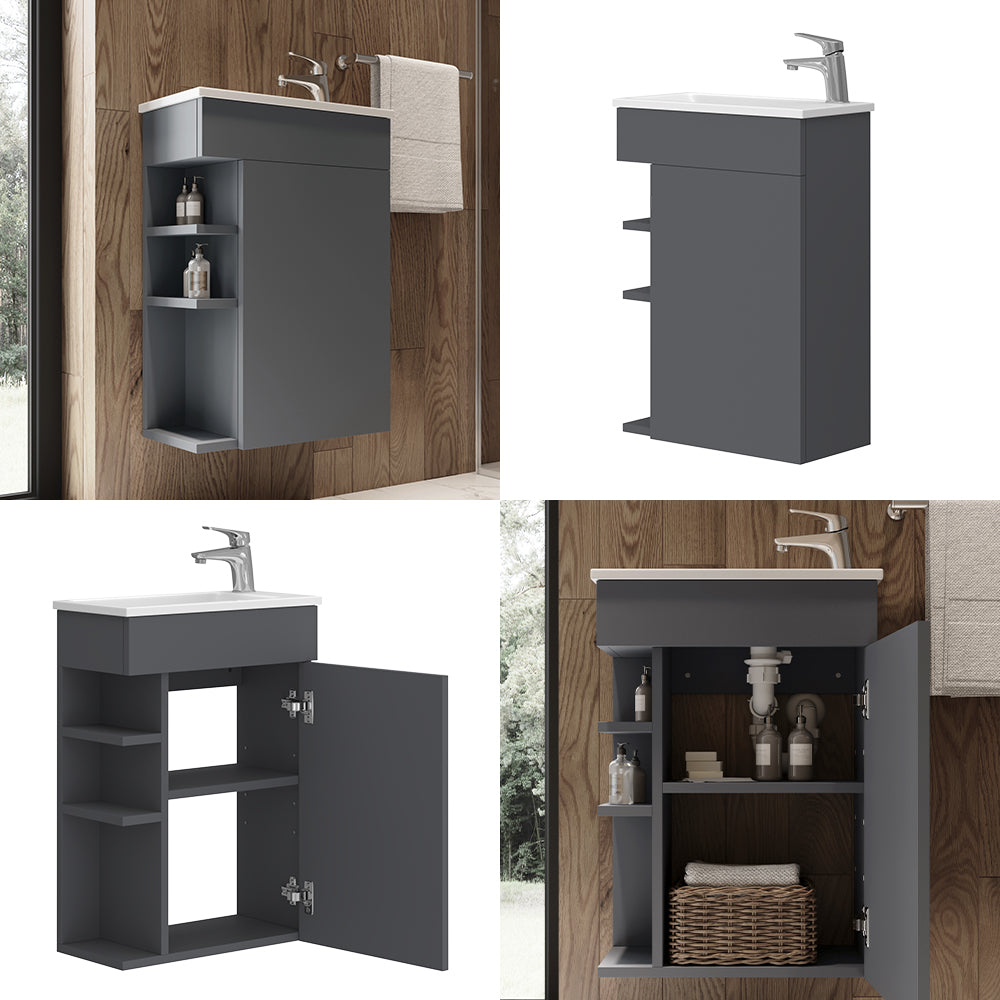 Vicco Set mobili bagno Antracite 2 parti, con lavabo