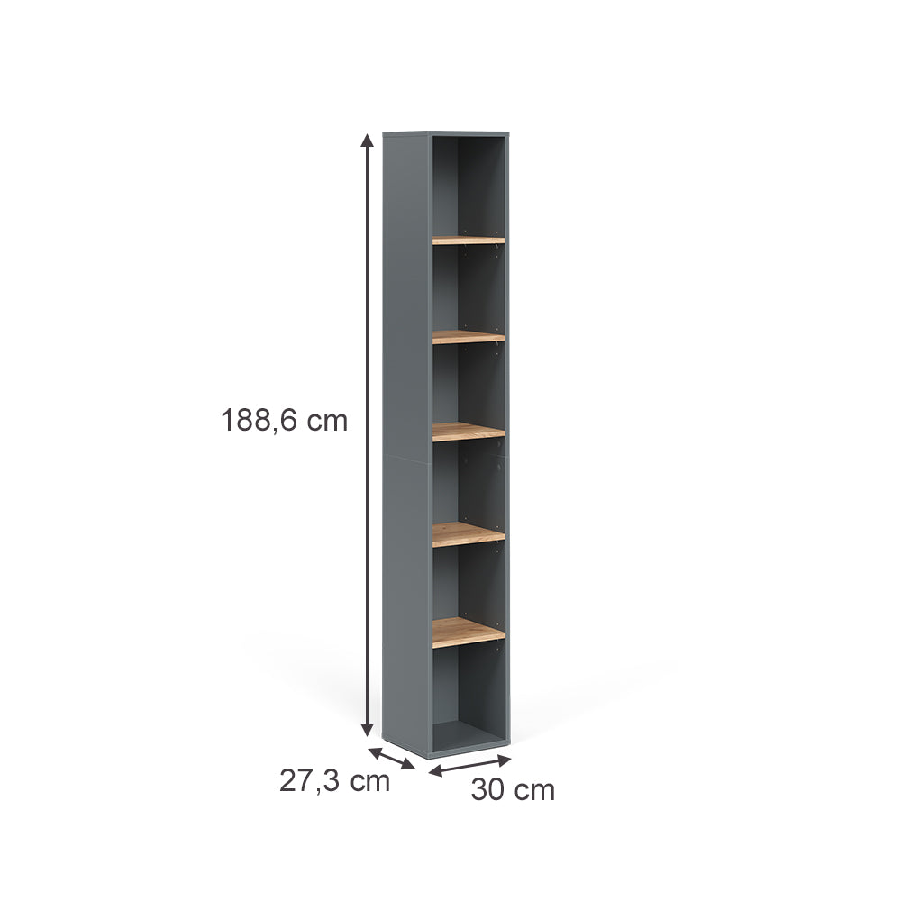 Vicco Mobile alto Antracite/quercia dorata 30 x 188.6 cm