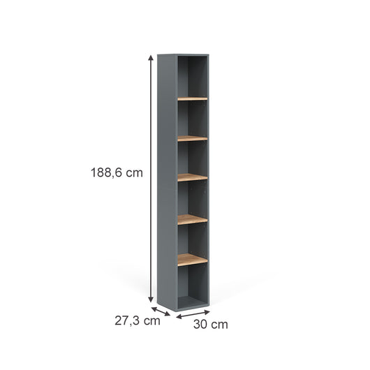 Vicco Mobile alto Antracite/quercia dorata 30 x 188.6 cm