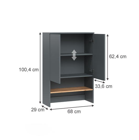 Vicco Mobile lavatrice Antracite/quercia dorata 68 x 100.4 cm