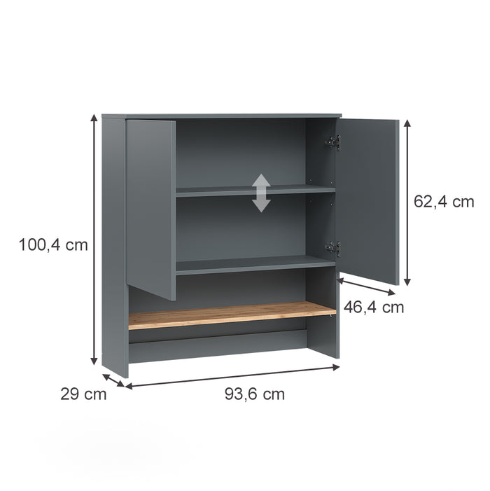 Vicco Mobile lavatrice Antracite/quercia dorata 93.6 x 100.4 cm
