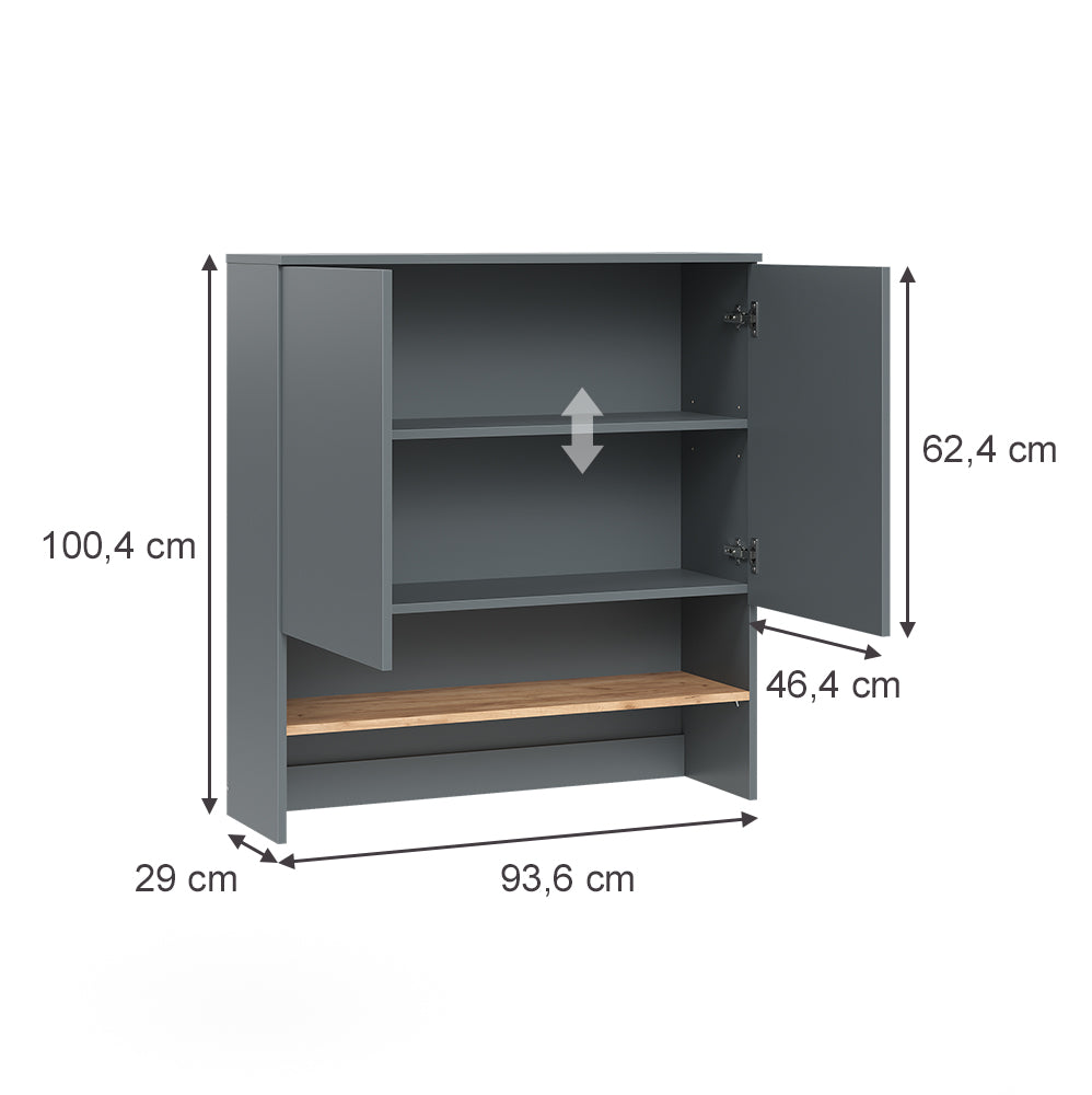 Vicco Mobile lavatrice Antracite/quercia dorata 93.6 x 100.4 cm