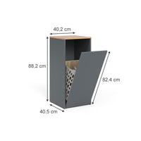 Vicco Mobiletto da bagno Antracite/quercia dorata 40.2 x 88.2 cm con cesto portabiancheria