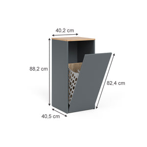 Vicco Mobiletto da bagno Antracite/quercia dorata 40.2 x 88.2 cm con cesto portabiancheria