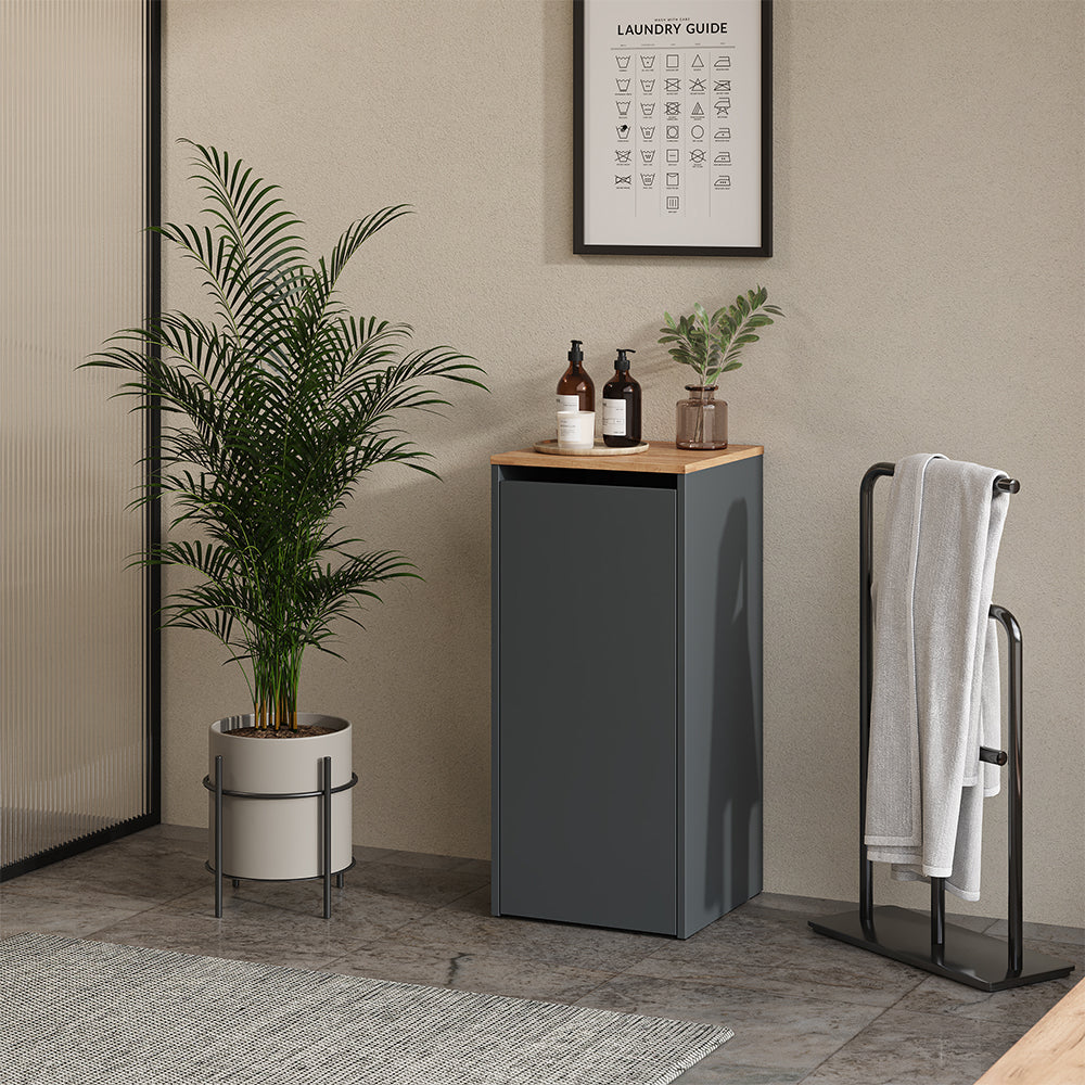 Vicco Mobiletto da bagno Antracite/quercia dorata 40.2 x 88.2 cm con cesto portabiancheria