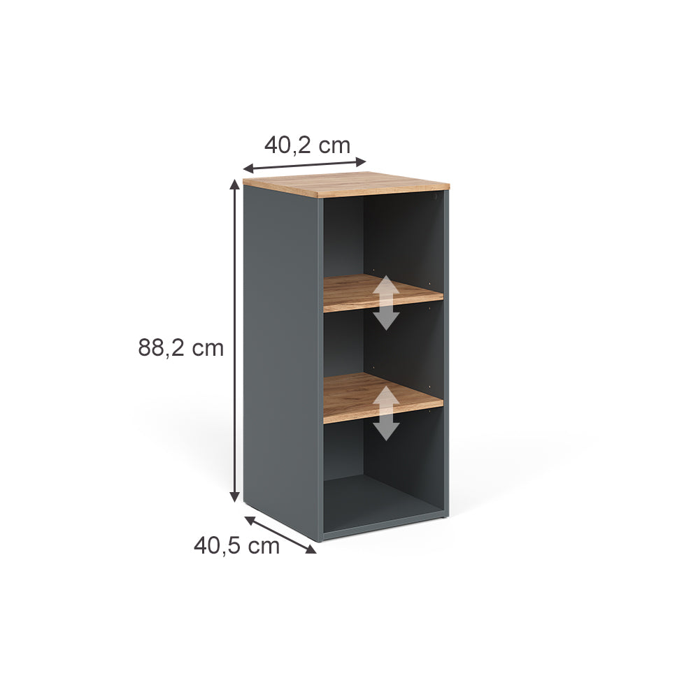 Vicco Mobiletto midi Antracite/quercia dorata 40.2 x 88.2 cm