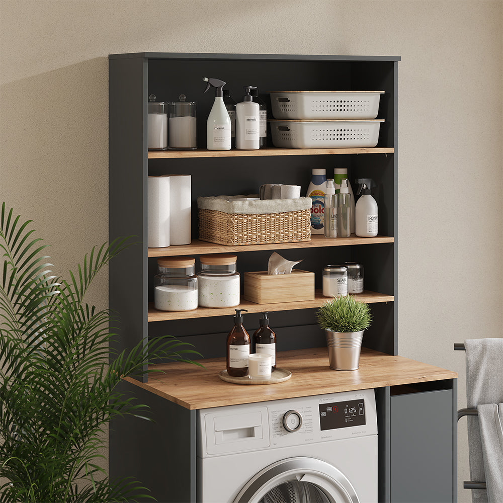 Vicco Mobile da bagno Antracite/quercia dorata 93.6 x 100.4 cm con ripiani aperti