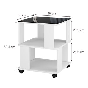 Vicco Tavolino Bianco/nero 50 x 50 cm