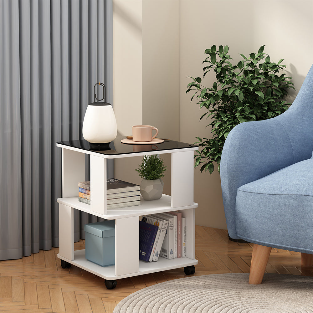 Vicco Tavolino Bianco/nero 50 x 50 cm