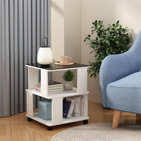 Vicco Tavolino Bianco/nero 50 x 50 cm