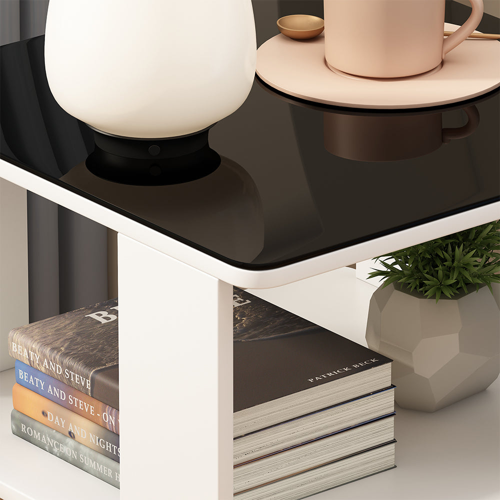 Vicco Tavolino Bianco/nero 50 x 50 cm