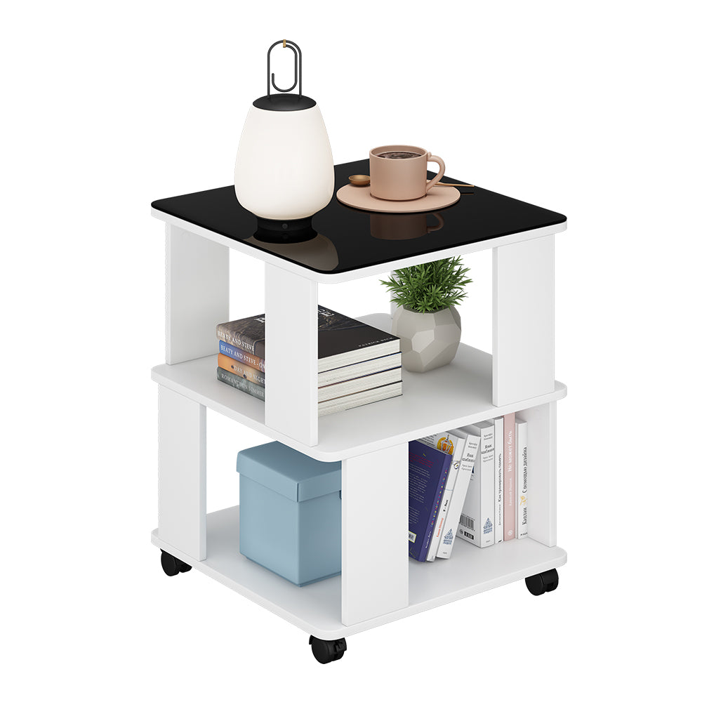 Vicco Tavolino Bianco/nero 50 x 50 cm