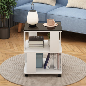 Vicco Tavolino Bianco/nero 50 x 50 cm