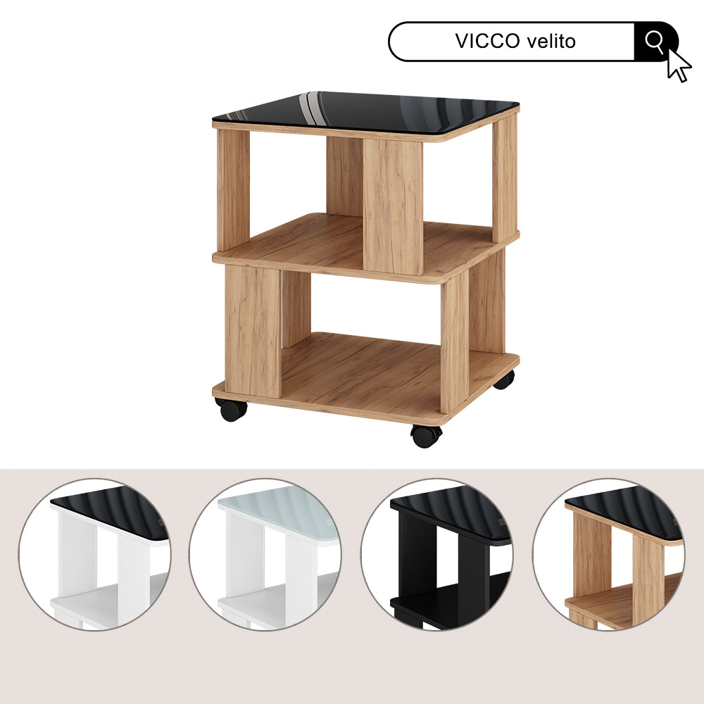 Vicco Tavolino Bianco/nero 50 x 50 cm