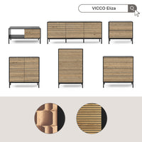 Vicco Tavolino Nero/quercia 90 x 50 cm con un cassetto