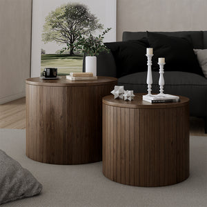 Vicco Set di tavolini Noce 48 x 48 cm 2 parti