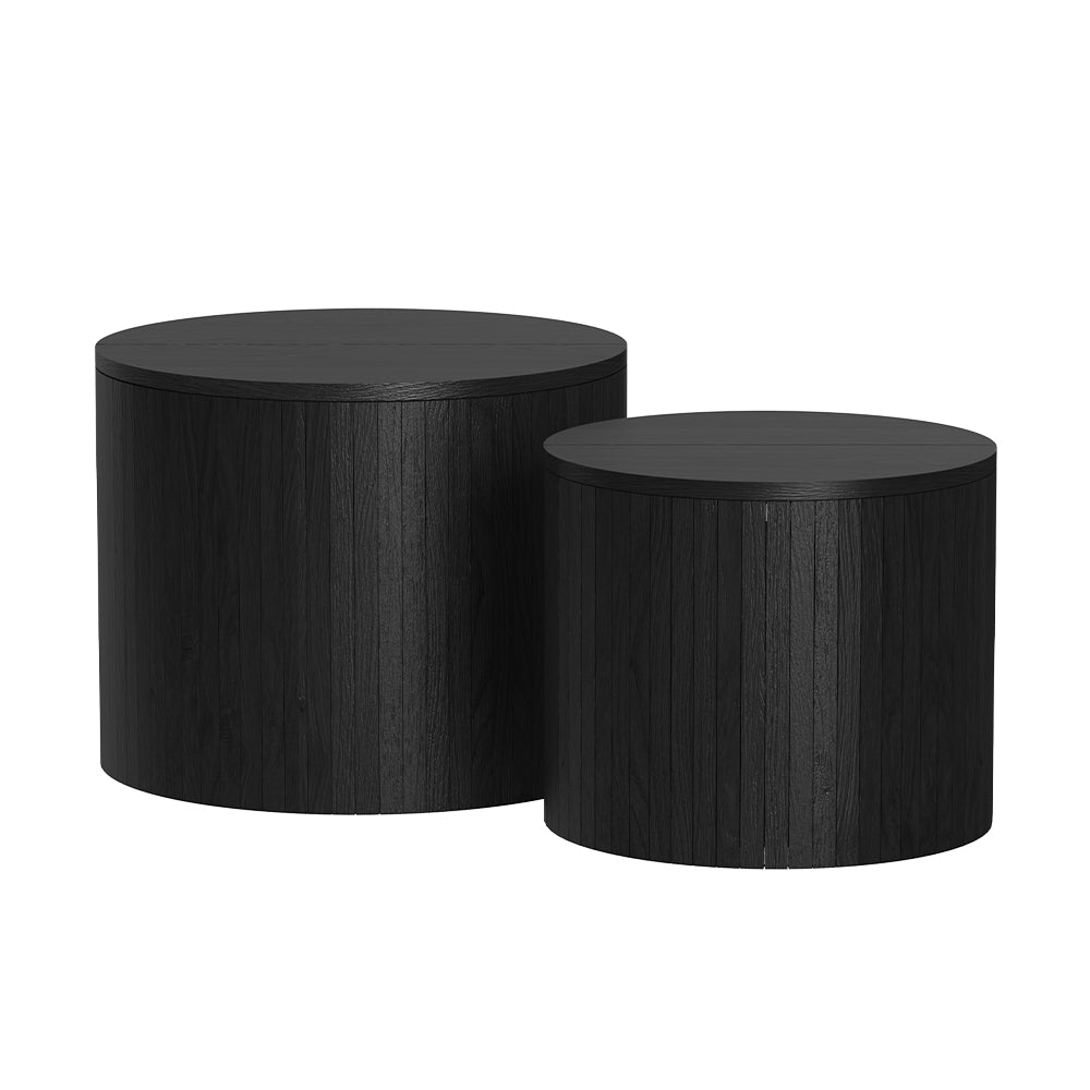 Vicco Set di tavolini Quercia/nero 48 x 48 cm 2 parti