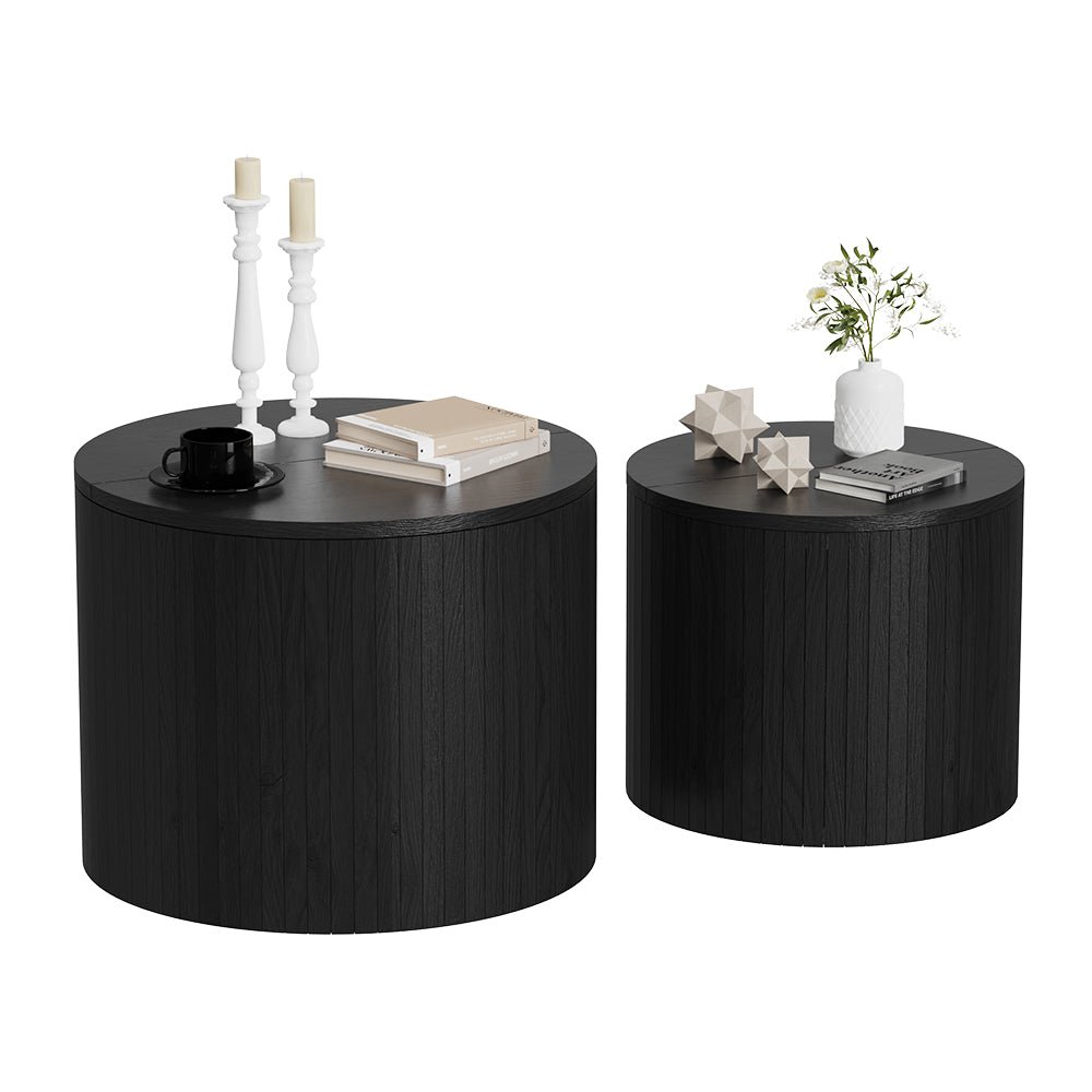 Vicco Set di tavolini Quercia/nero 48 x 48 cm 2 parti