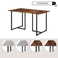 Vicco Tavolo da pranzo Rovere rustico/nero 140 x 80 cm