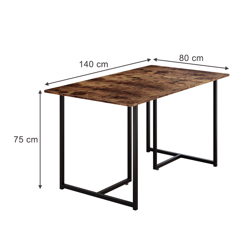 Vicco Tavolo da pranzo Rovere rustico/nero 140 x 80 cm