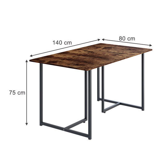 Vicco Tavolo da pranzo Rovere rustico/grigio 140 x 80 cm