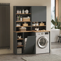 Vicco Mobile lavatrice Antracite/quercia dorata 66 x 88.2 cm 2 parti con ripiano