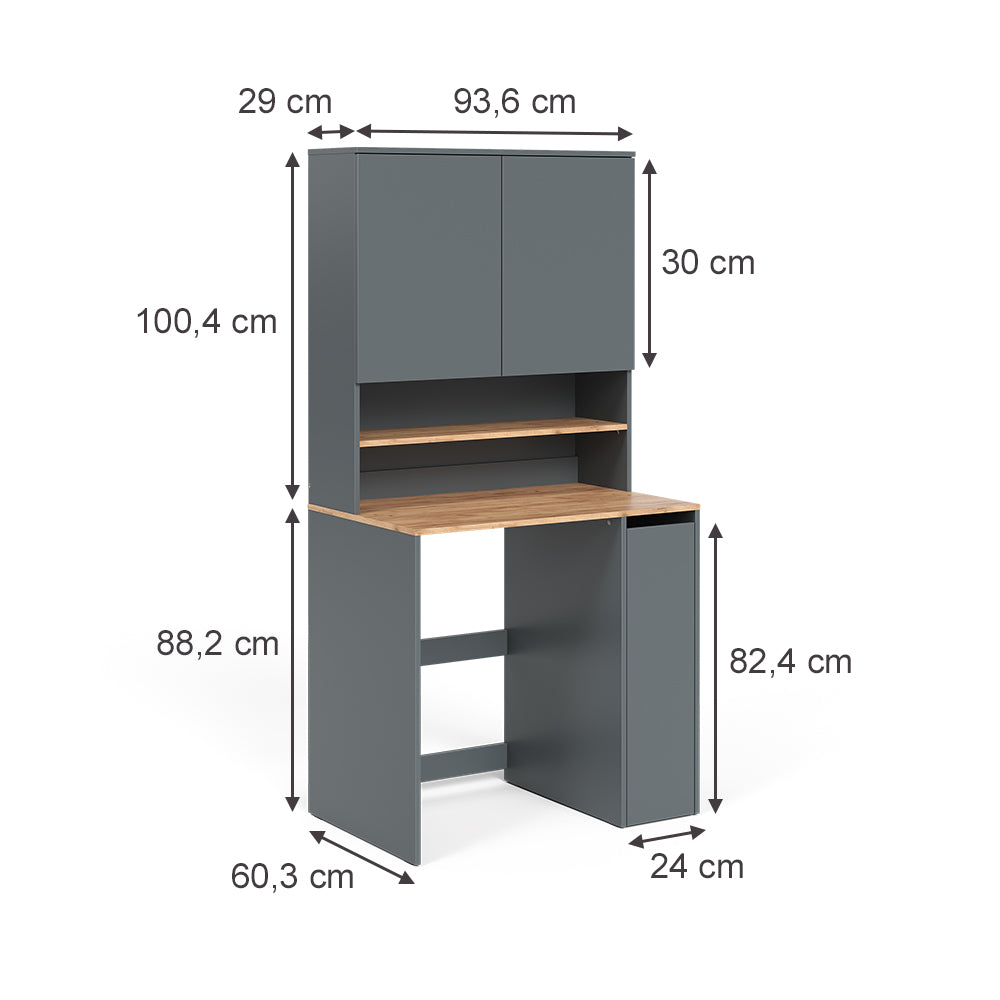 Vicco Mobile lavatrice Antracite/quercia dorata 93.6 x 88.2 cm 2 parti con ripiano