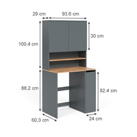 Vicco Mobile lavatrice Antracite/quercia dorata 93.6 x 88.2 cm 2 parti con ripiano