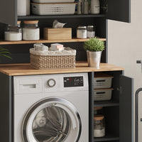Vicco Mobile lavatrice Antracite/quercia dorata 93.6 x 88.2 cm 2 parti con ripiano