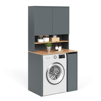 Vicco Mobile lavatrice Antracite/quercia dorata 93.6 x 88.2 cm 2 parti con ripiano